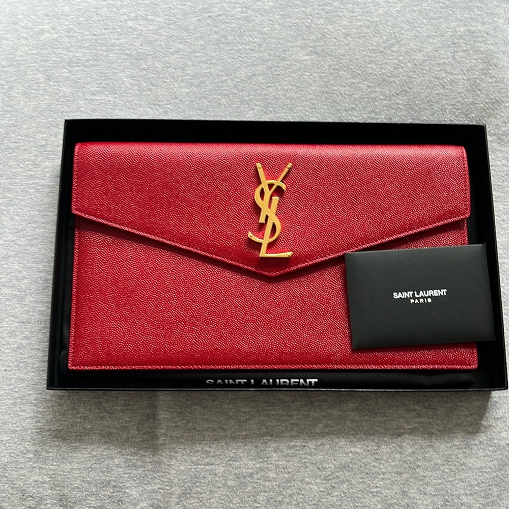 BRAND NEW YSL POCHETTE RED WITH DUSTBAG AND CERTIFICATION